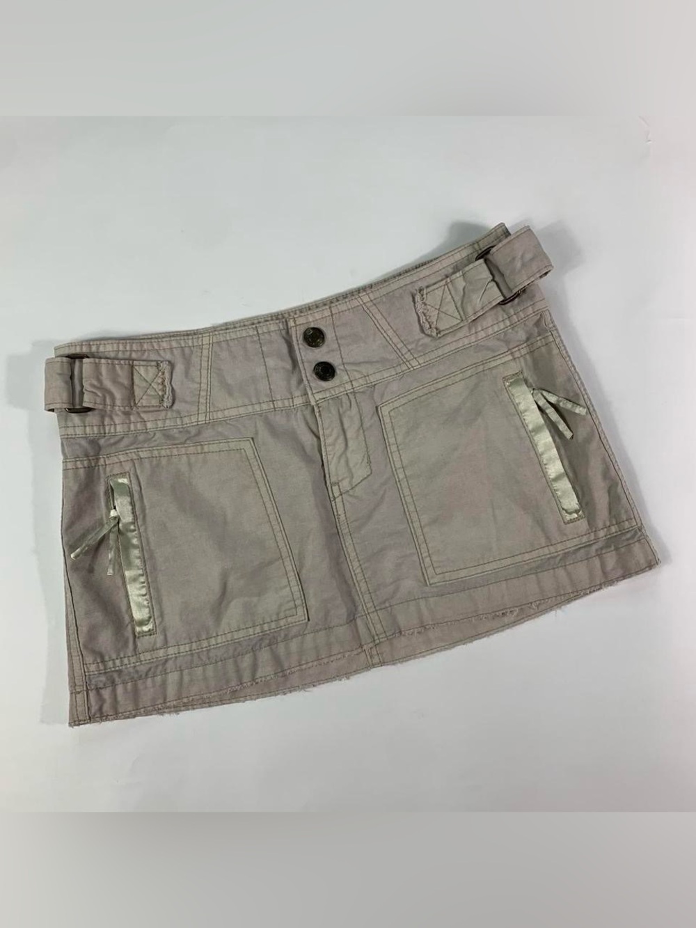 Abercrombie & Fitch 2000s Cargo Mini Skirt Utility Pocket Size 2